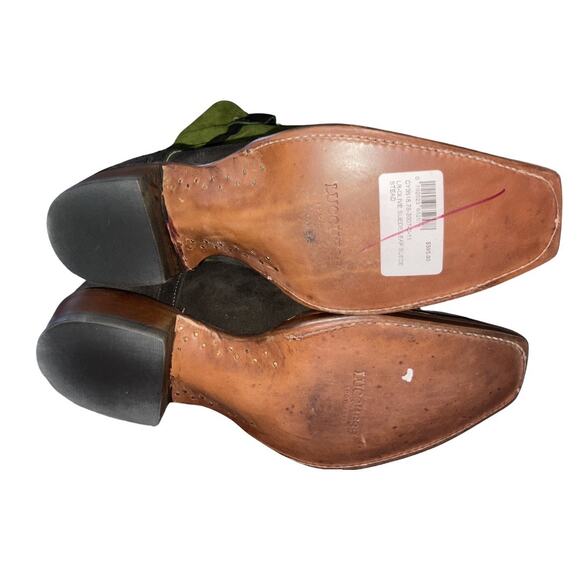 Lucchese Stead Colorblock Olive Leaf Suede Cowboy Roper Boots SZ 11 Western NEW main image 5